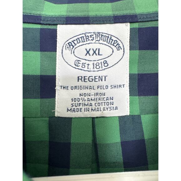 Brooks Brothers Regent the original polo shirt, navy and green cotton XXL - Picture 12 of 12